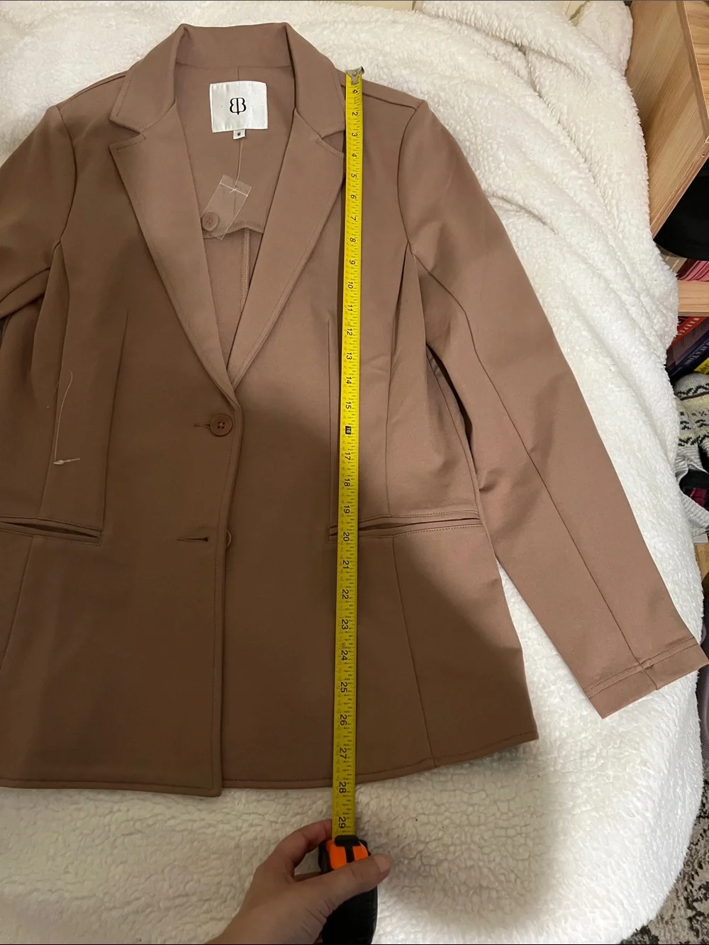 NWOT Betabrand Women's Tailored Light Brown Blazer Jacket Size M